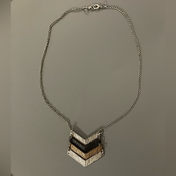 Chevron Pendant Necklace 18” - Picture 2 of 4